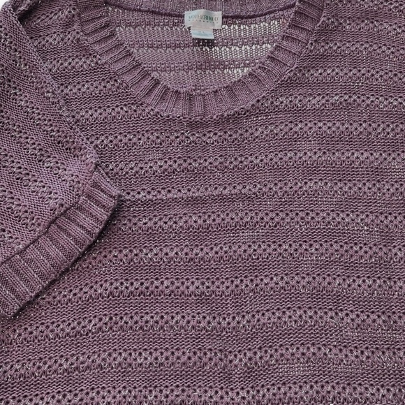 MOTHERHOOD Maternity Mauve Open Weave Tunic Sweater Large L - Picture 3 of 5